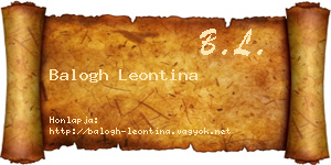 Balogh Leontina névjegykártya